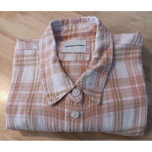 American Eagle Small‎ Womens Oversized Plaid Shirt Long Sleeve Button